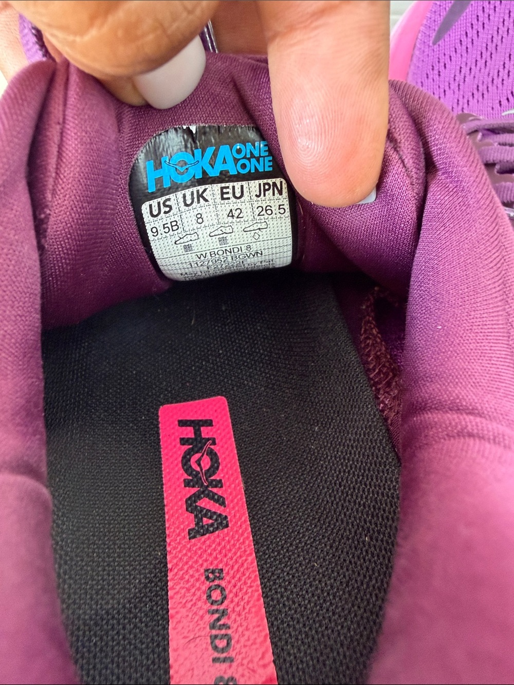 Hoka Women’s Magenta and Deep Plum Running Shoes - Picture 6 of 8